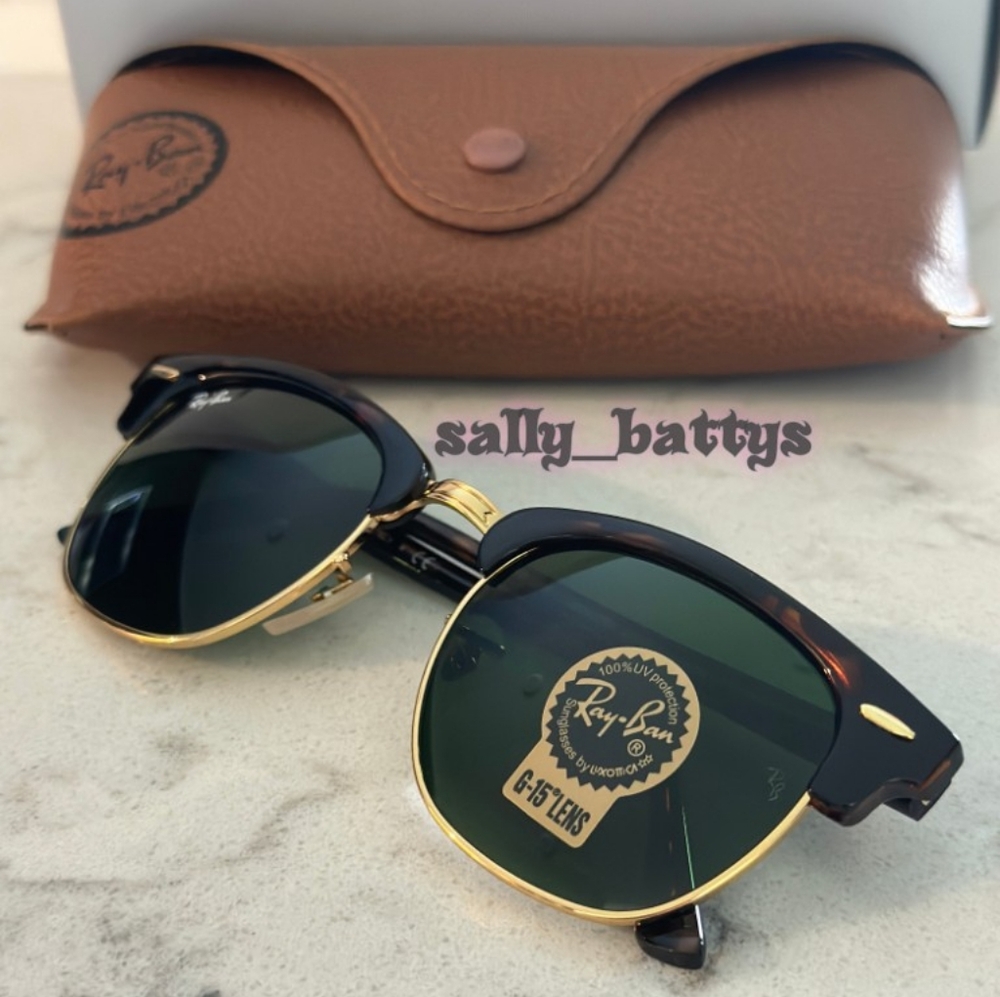 RayBan (Store Display) Clubmaster Tortoise RB3016 Green Lenses - Picture 5 of 16